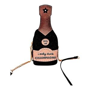 NWT skinny dip "I only drink champagne clutch”.